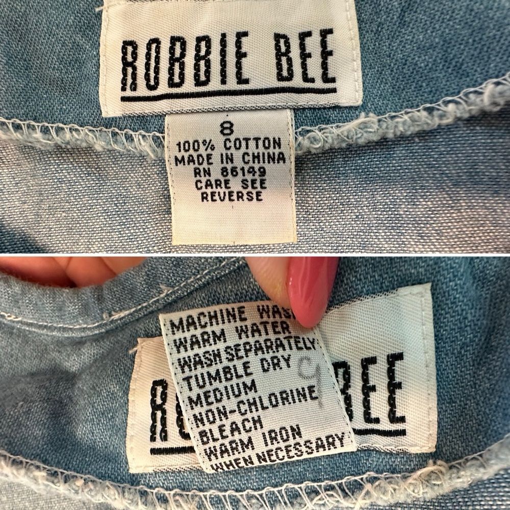 Vintage 90s Robbie Bee Chambray Tank Maxi Dress Button Front | Size 8 - Picture 6 of 12